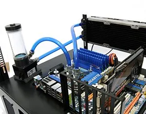 Water cooling loop on a hardware rig of my own design